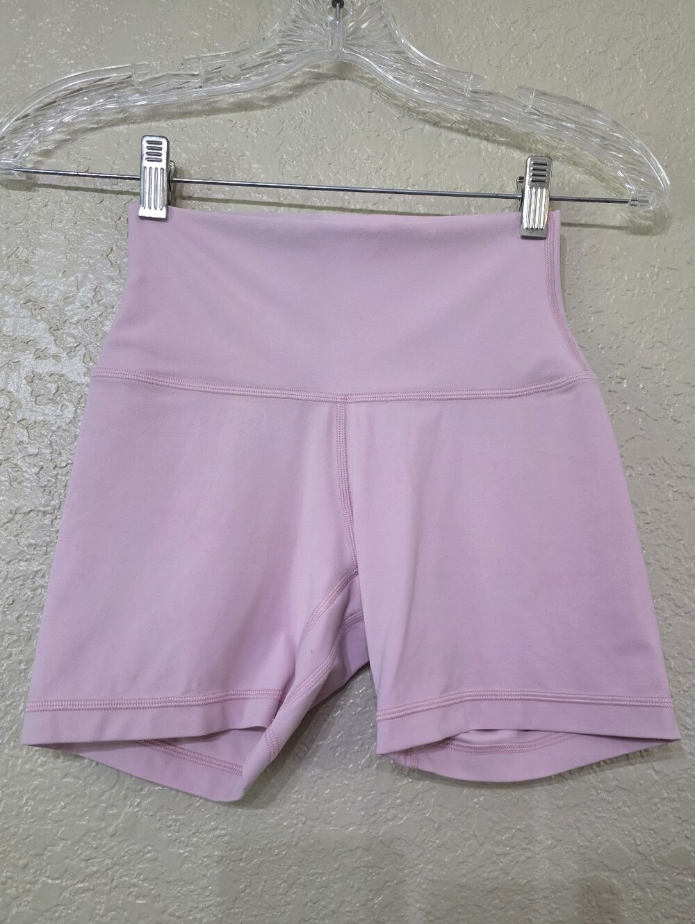 High-Waist Light Pink Women's Active Shorts